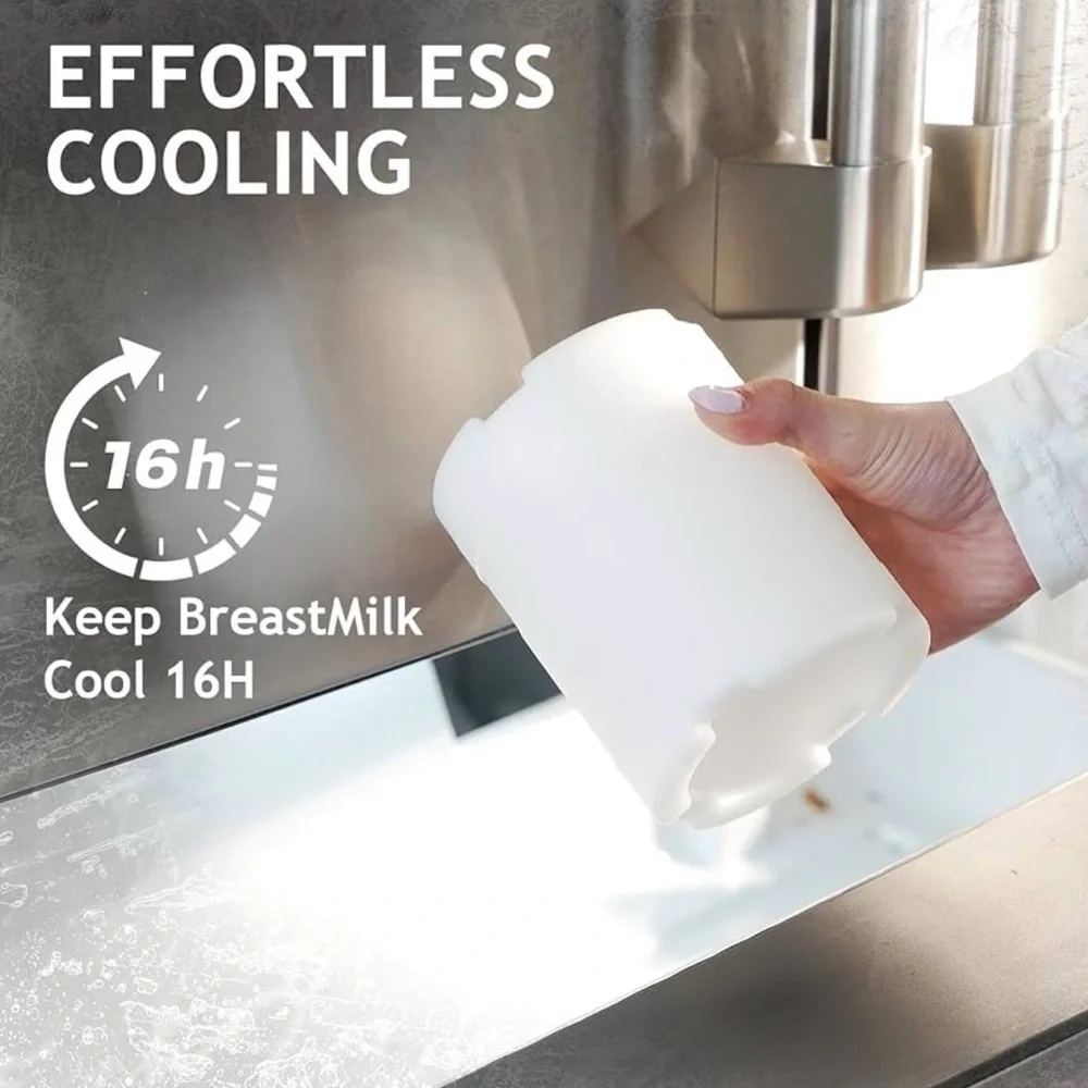 11oz Half-Day Cold-Chain Breastmilk Cooler, Double-Wall Vacuum Stainless Steel - Picture 6 of 9